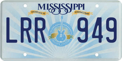 MS license plate LRR949
