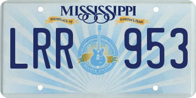 MS license plate LRR953