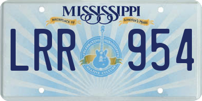 MS license plate LRR954