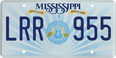 MS license plate LRR955
