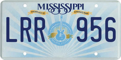 MS license plate LRR956