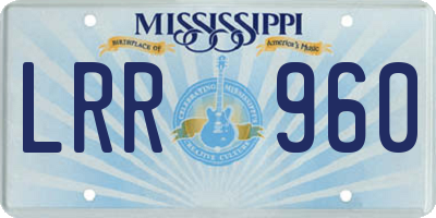 MS license plate LRR960