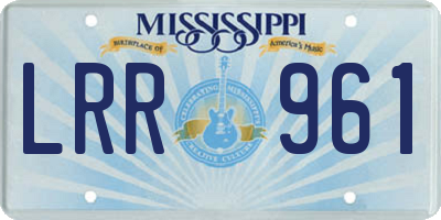 MS license plate LRR961