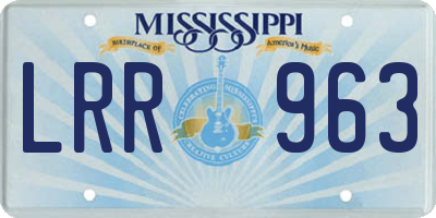 MS license plate LRR963