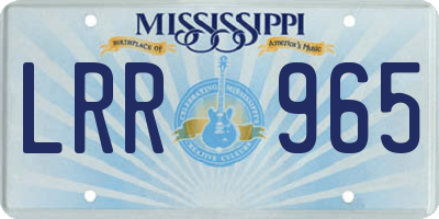 MS license plate LRR965