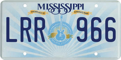 MS license plate LRR966