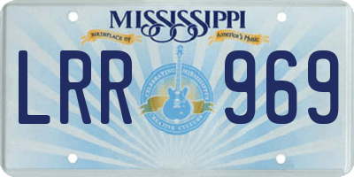 MS license plate LRR969