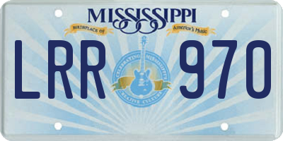 MS license plate LRR970