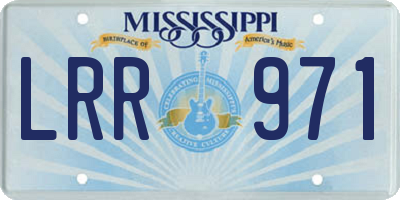 MS license plate LRR971