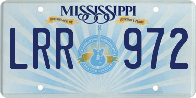 MS license plate LRR972