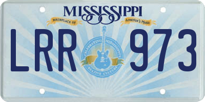 MS license plate LRR973