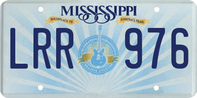 MS license plate LRR976