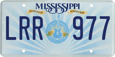 MS license plate LRR977