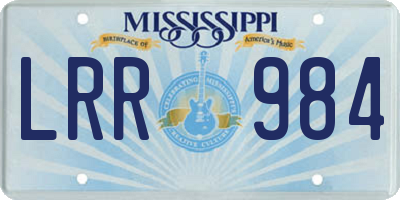 MS license plate LRR984