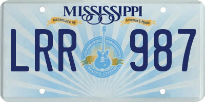 MS license plate LRR987