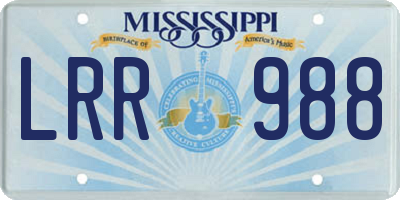 MS license plate LRR988