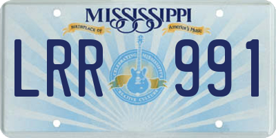 MS license plate LRR991