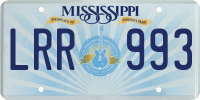 MS license plate LRR993
