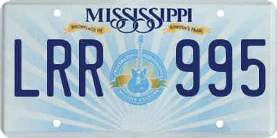 MS license plate LRR995