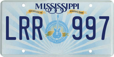 MS license plate LRR997