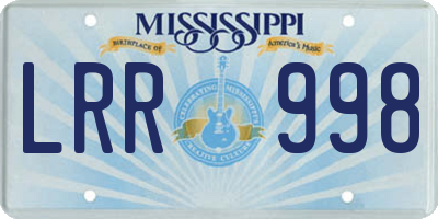 MS license plate LRR998