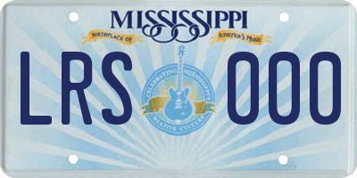 MS license plate LRS000