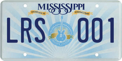 MS license plate LRS001