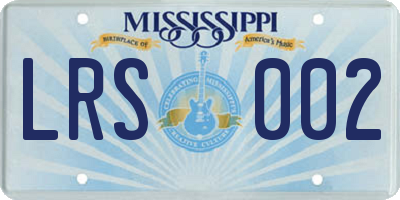 MS license plate LRS002