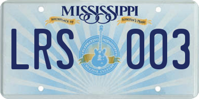 MS license plate LRS003
