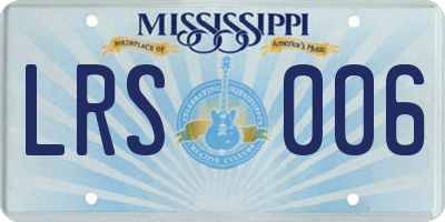 MS license plate LRS006