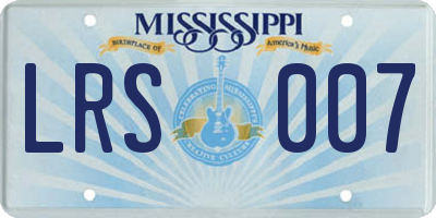 MS license plate LRS007