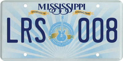 MS license plate LRS008
