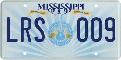 MS license plate LRS009