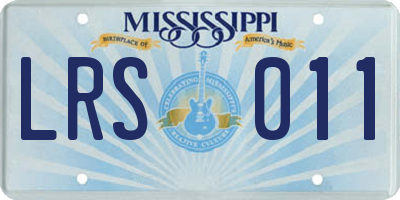 MS license plate LRS011