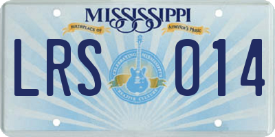 MS license plate LRS014