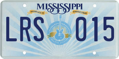 MS license plate LRS015