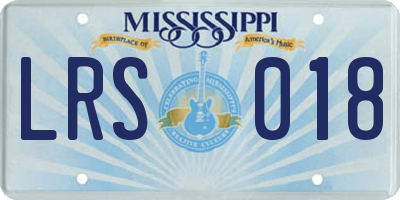MS license plate LRS018