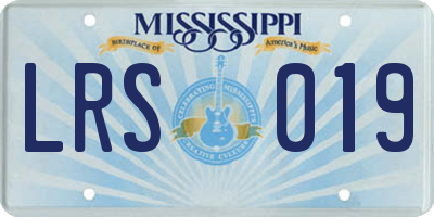 MS license plate LRS019