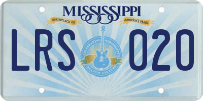 MS license plate LRS020