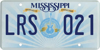 MS license plate LRS021