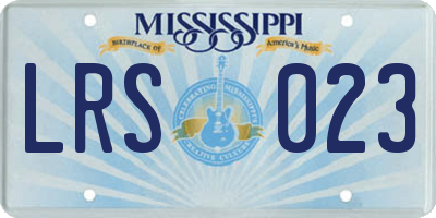 MS license plate LRS023