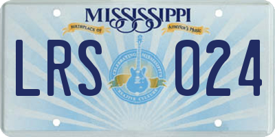 MS license plate LRS024