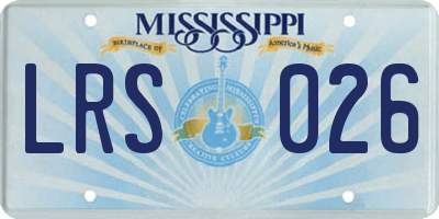 MS license plate LRS026