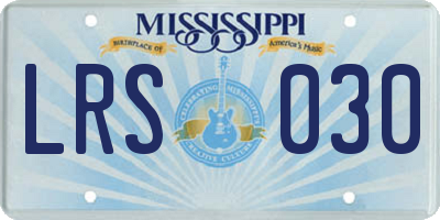 MS license plate LRS030