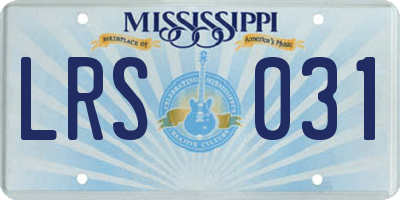 MS license plate LRS031
