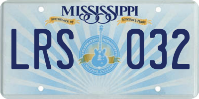 MS license plate LRS032