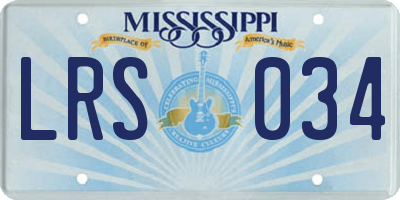 MS license plate LRS034