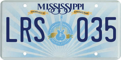 MS license plate LRS035