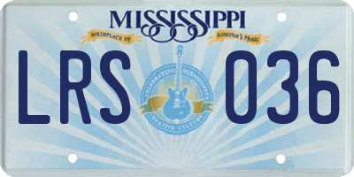 MS license plate LRS036