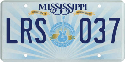 MS license plate LRS037